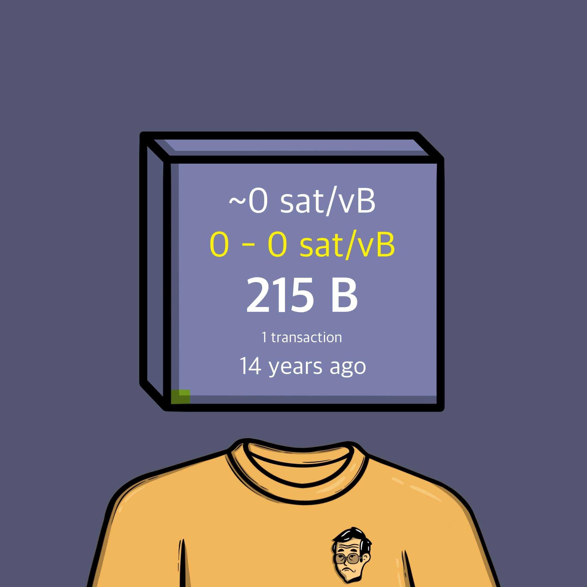 Image of Block Head with Satoshi and Text