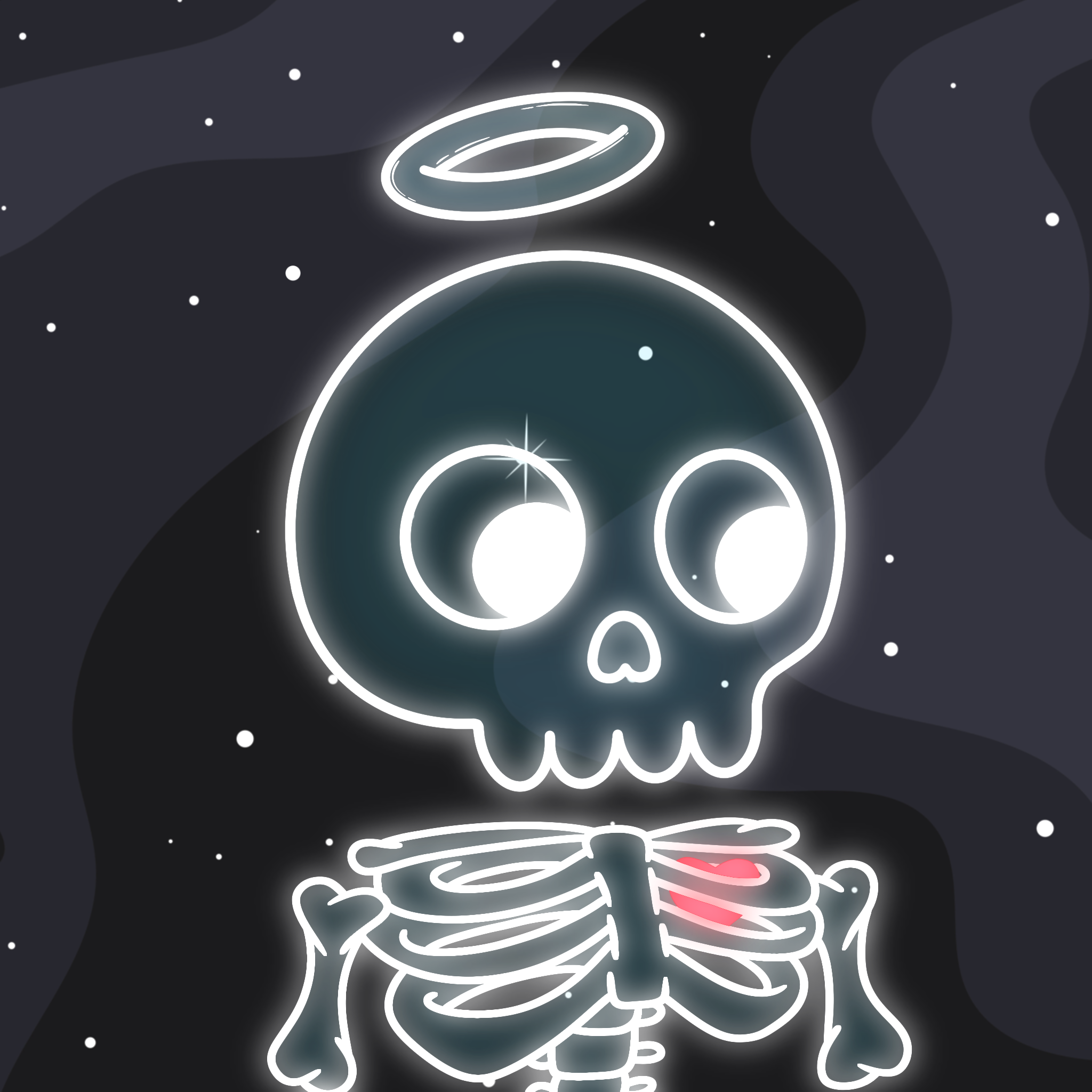 Image of Skelly Spirit Glowing Heart